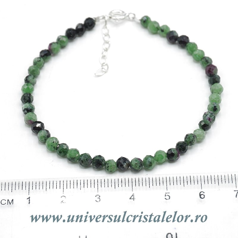 Bratara rubin in zoisit rotund fatetat - 4,2mm