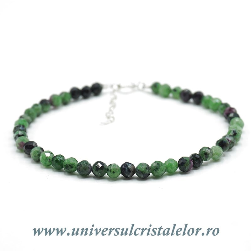 Bratara rubin in zoisit rotund fatetat - 4,2mm