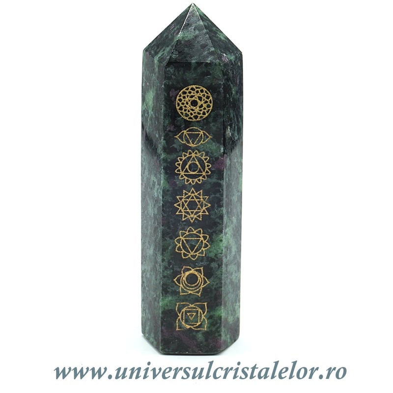 Rubin in zoisit varf cu baza 7 chakre