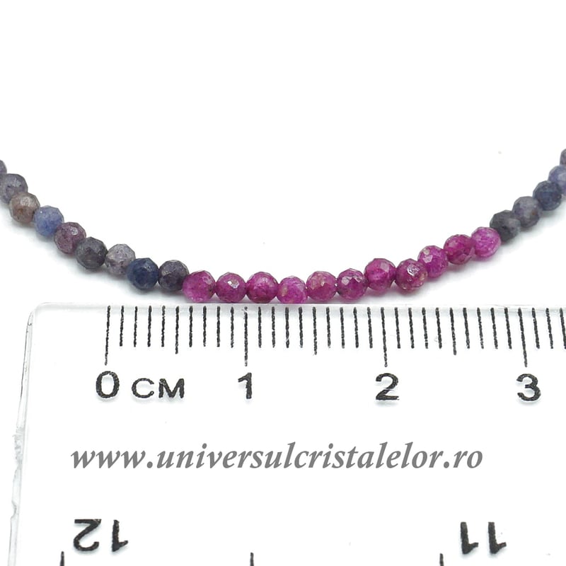 Bratara mixt rubin safir rotund fatetat - 2.4 mm