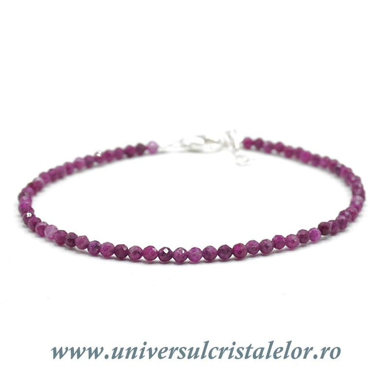 Bratara rubin rotund fatetat - 2,7mm