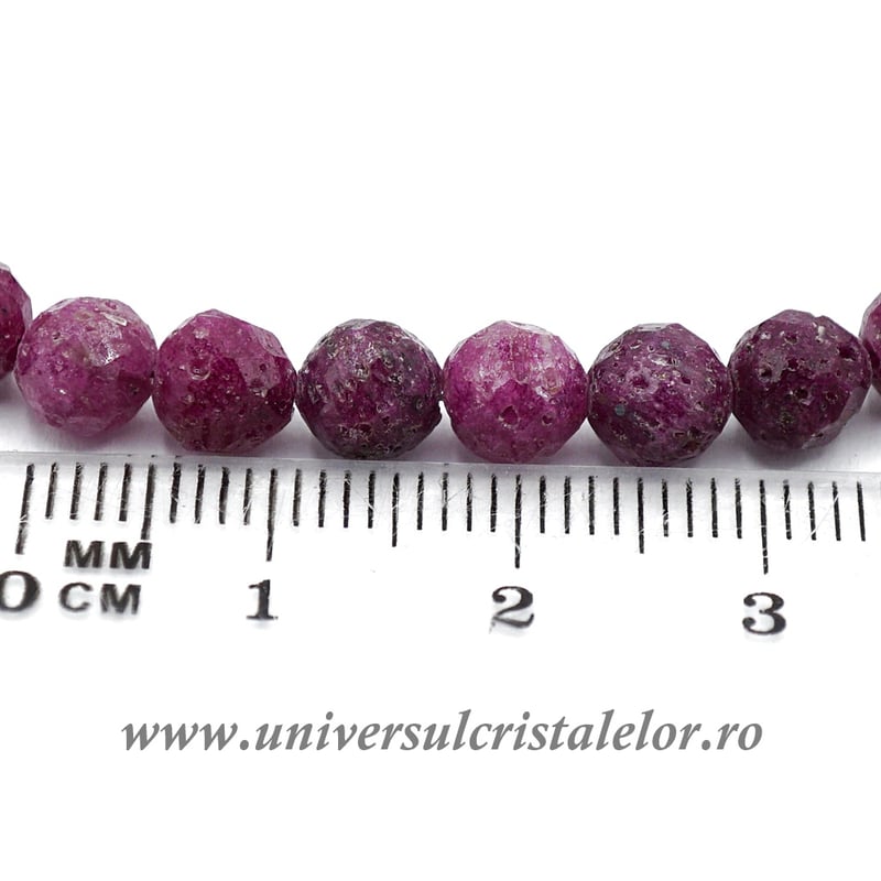 Bratara rubin rotund fatetat - 6 mm