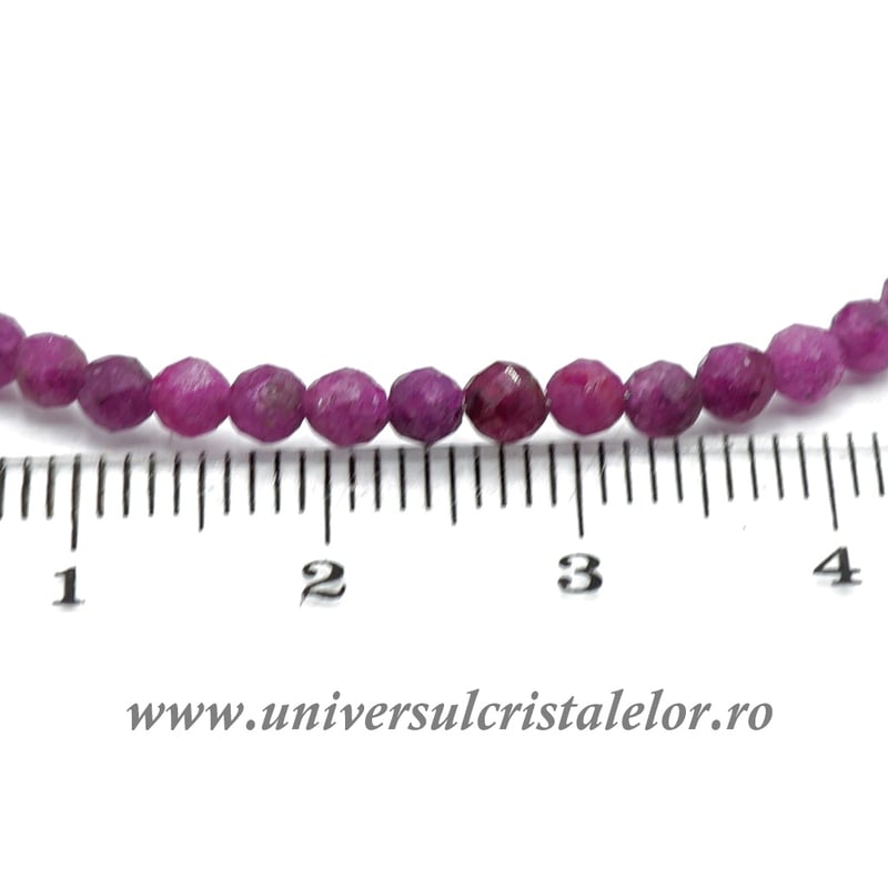 Bratara rubin rotund fatetat - 3.4mm