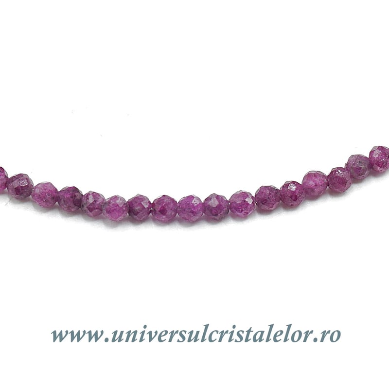 Colier rubin rotund fatetat - 2,7mm