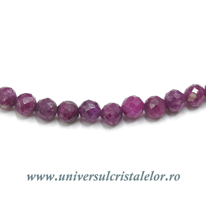 Colier rubin rotund fatetat - 4mm