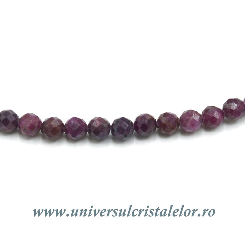 Colier rubin rotund fatetat - 3,8mm