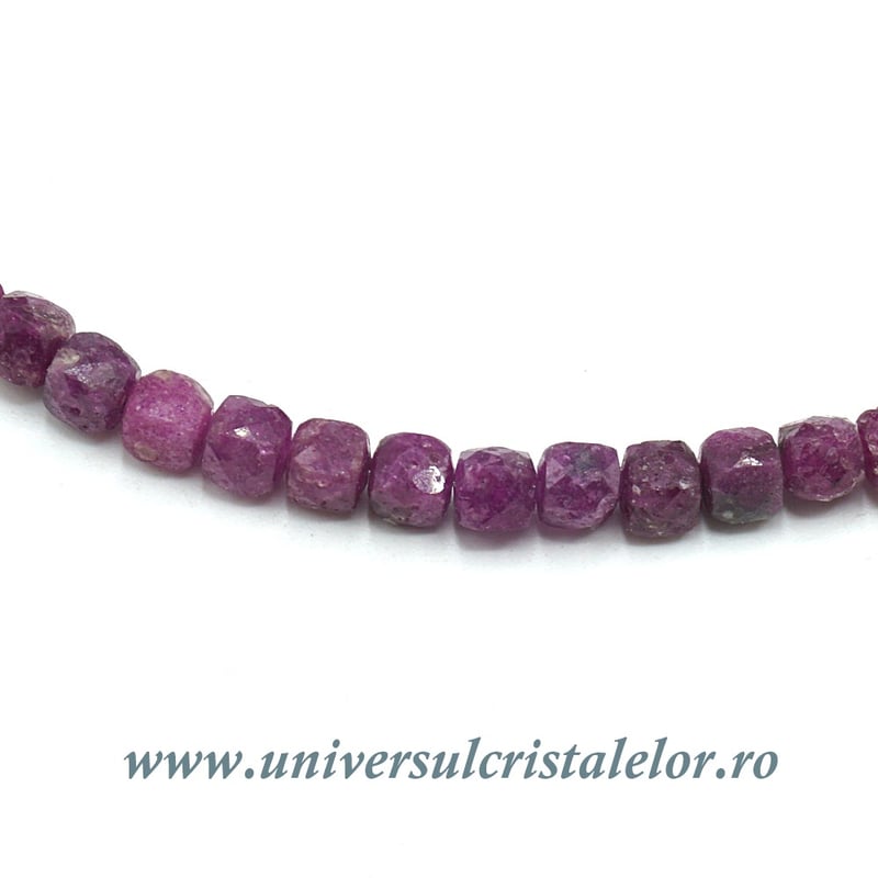 Colier rubin cub fatetat - 4mm