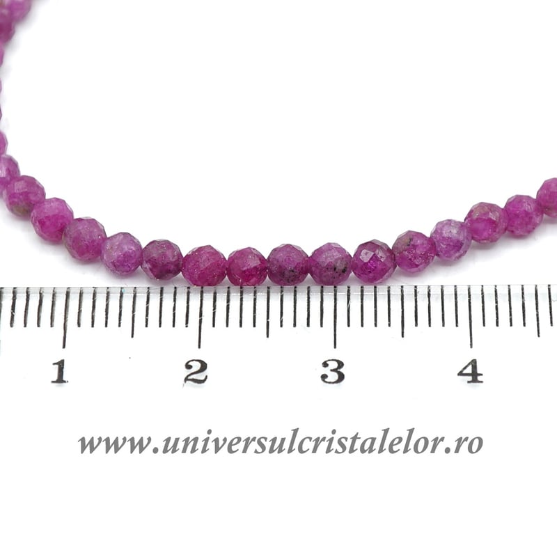 Colier mixt rubin safir rotund fatetat - 3.4 mm