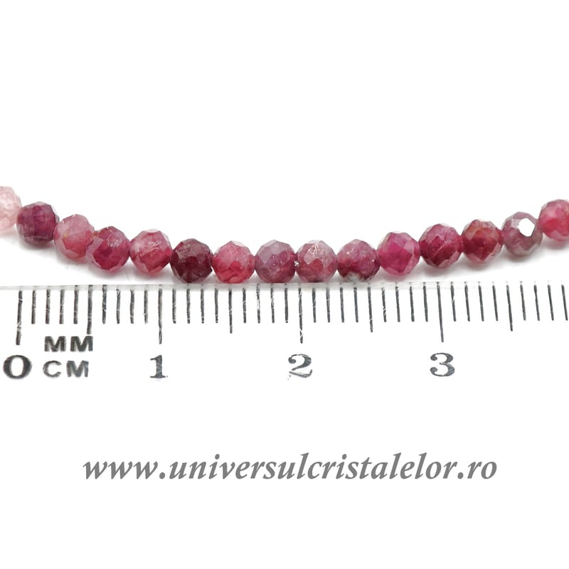 Colier rubin rotund fatetat - 3.4 mm