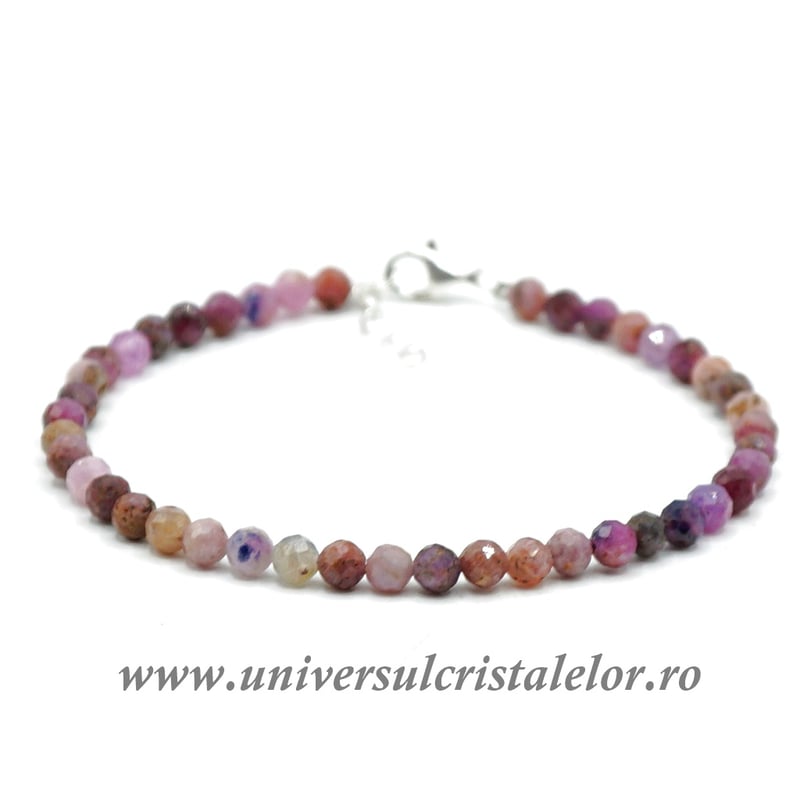 Bratara safir multicolor rotund fatetat 4,1 mm