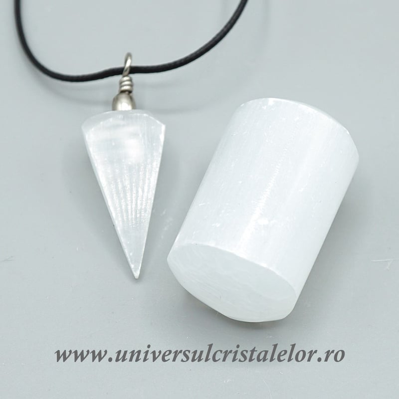 Set selenit ( pandantiv plus piatra rulata ) m4
