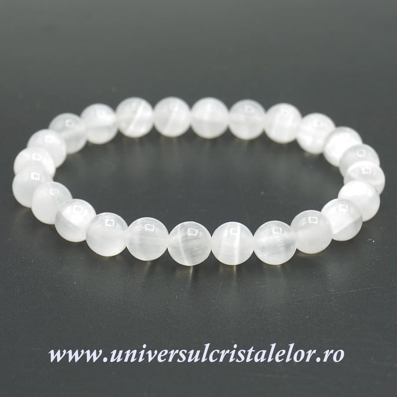 Bratara selenit rotund - 8 mm