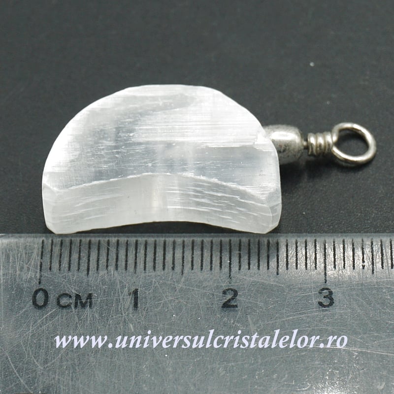 Pandantiv selenit semiluna