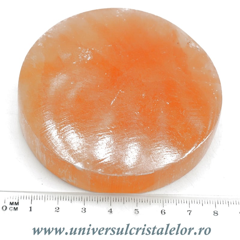 Selenit orange suport rotund