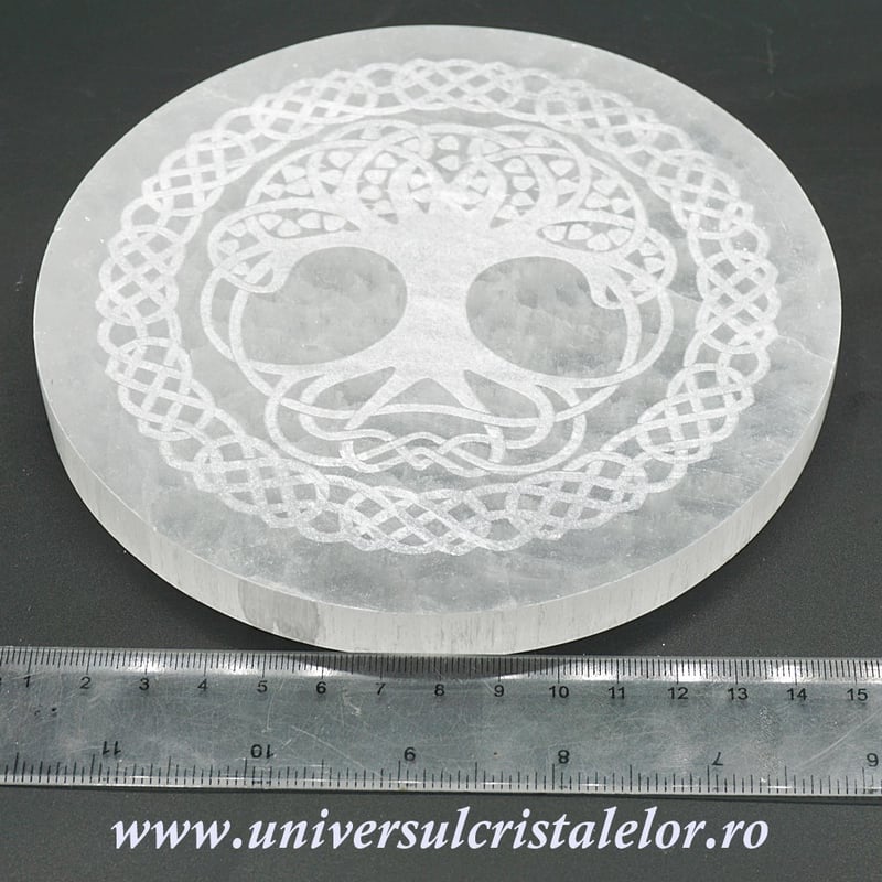 Selenit suport pomul vietii 15 cm