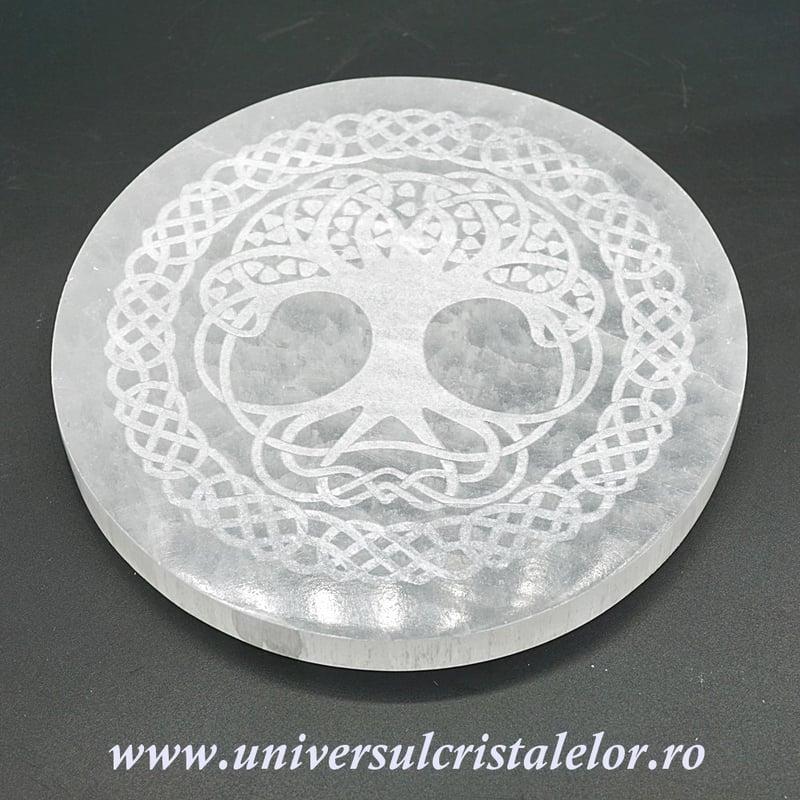 Selenit suport pomul vietii 15 cm