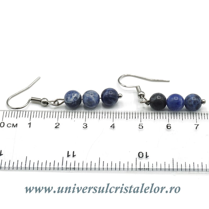 Cercei sodalit rotund - 6 mm