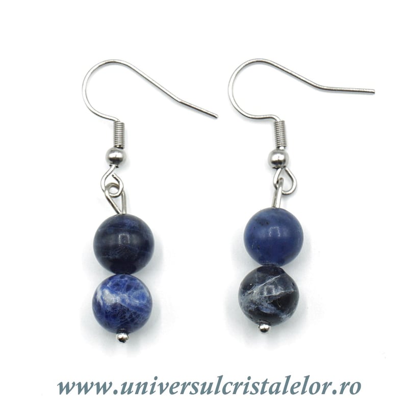 Cercei sodalit rotund - 8 mm