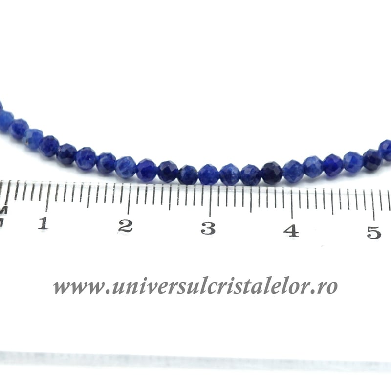 Colier sodalit rotund fatetat 3 mm