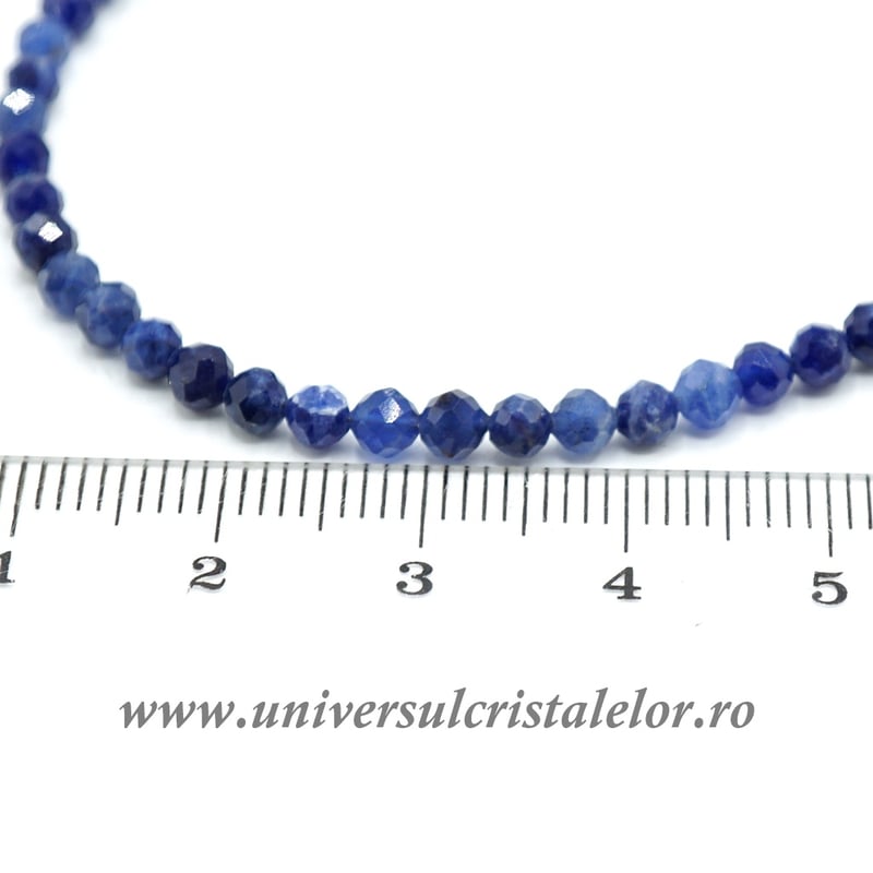 Colier sodalit rotund fatetat 3,4 mm