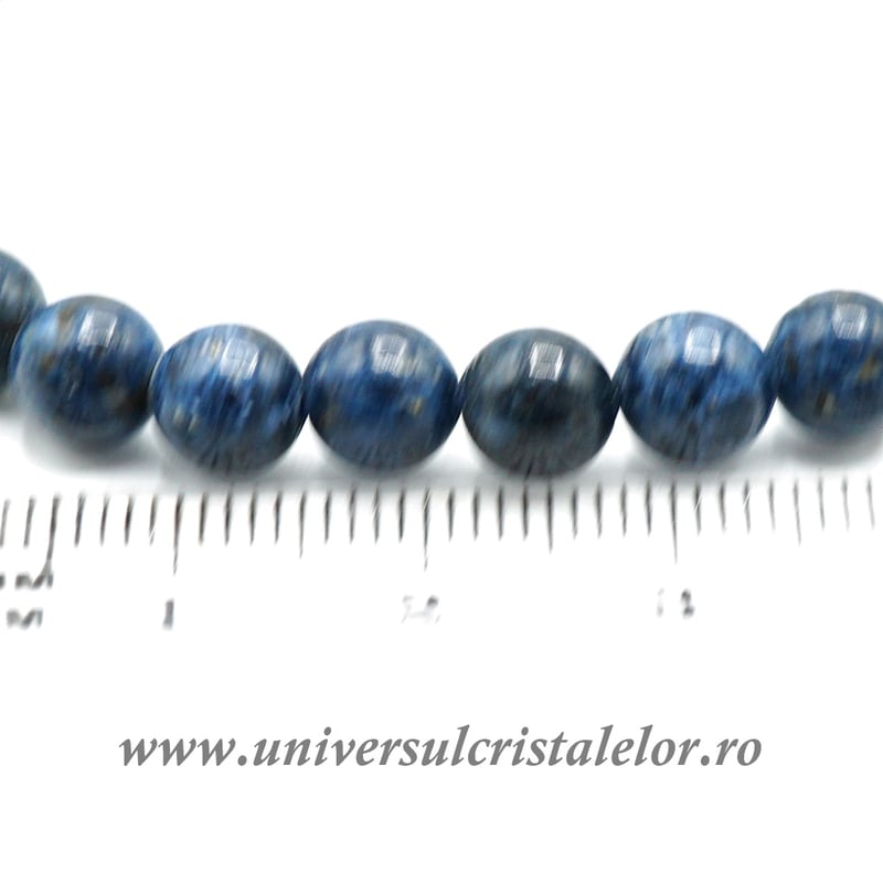 Bratara spinel albastru rotund pe elastic - 6 mm