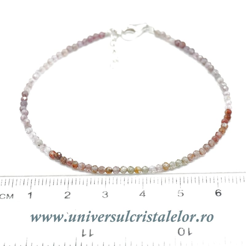 Bratara spinel multicolor rotund fatetat - 2 mm