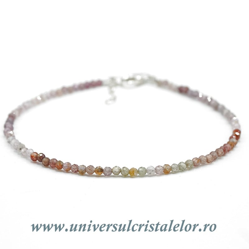 Bratara spinel multicolor rotund fatetat - 2 mm