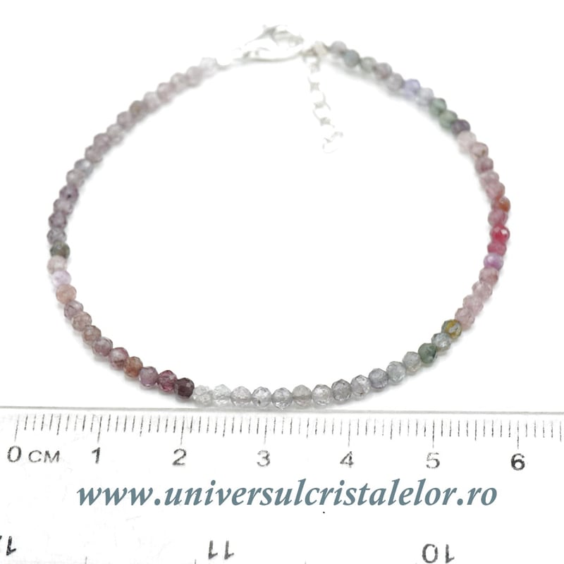 Bratara spinel multicolor rotund fatetat - 2,5 mm