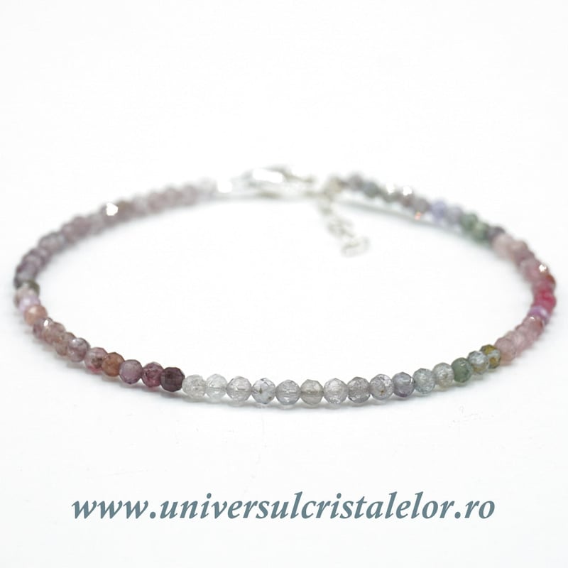 Bratara spinel multicolor rotund fatetat - 2,5 mm