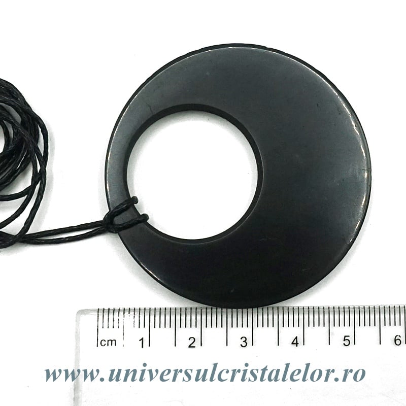 Pandantiv shungit rotund dublu