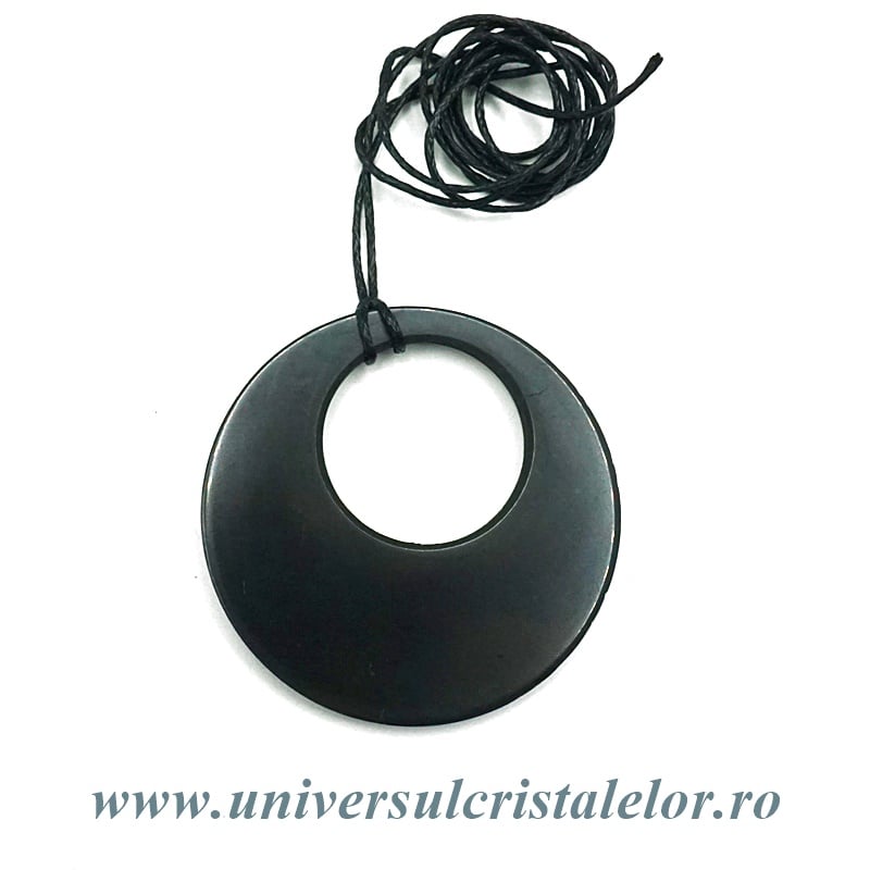 Pandantiv shungit rotund dublu