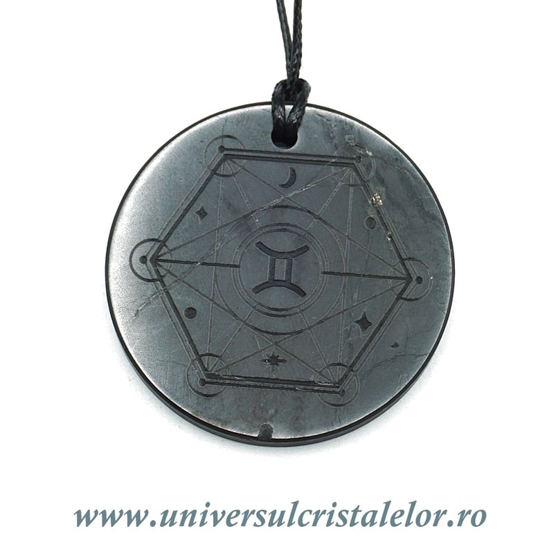 Pandantiv shungit zodia Gemeni