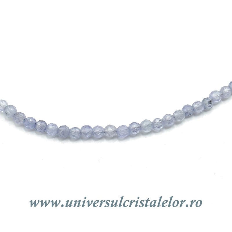 Colier tanzanit rotund fatetat - 2,5 mm