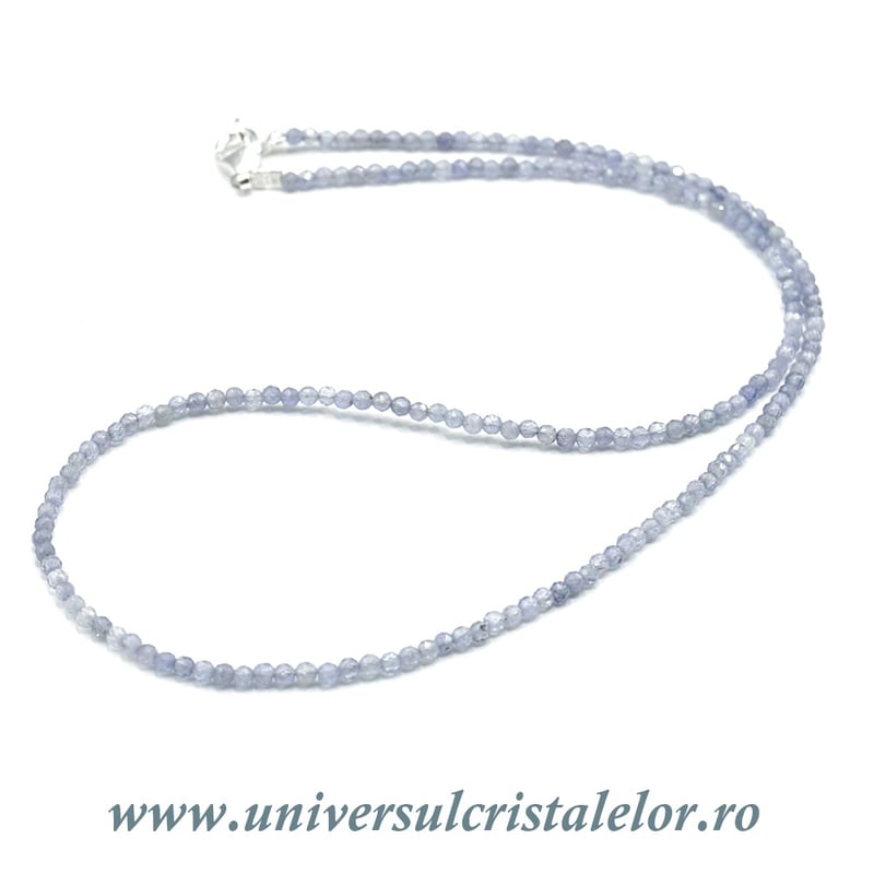 Colier tanzanit rotund fatetat - 2,5 mm