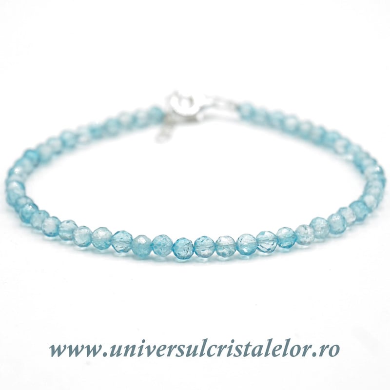 Bratara topaz albastru rotund fatetat - 3,5mm