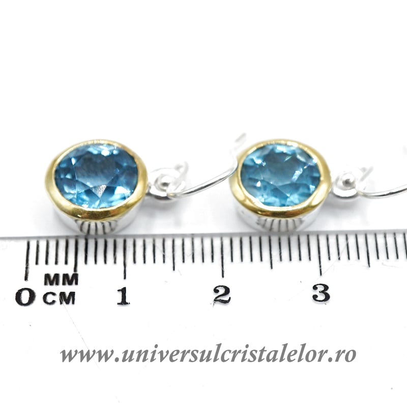 Cercei topaz fatetat