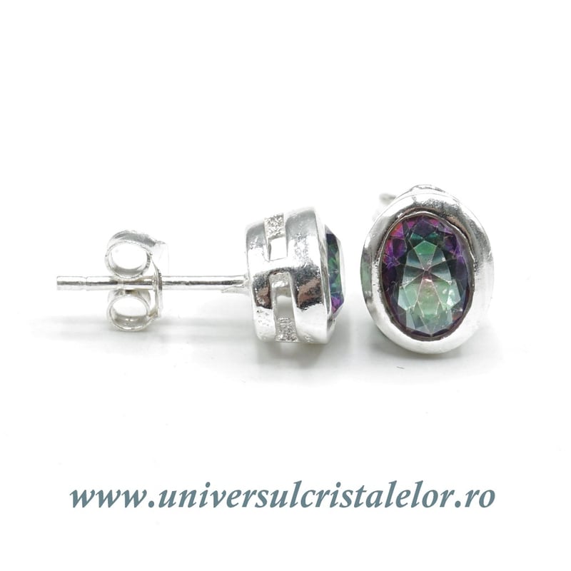 Cercei topaz mistic oval fatetat - 7/9 mm