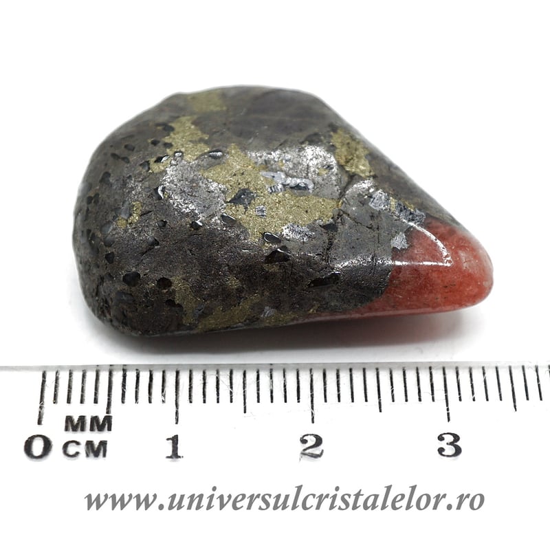 Triplit si Wagnerit in Pirita piatra rulata m2