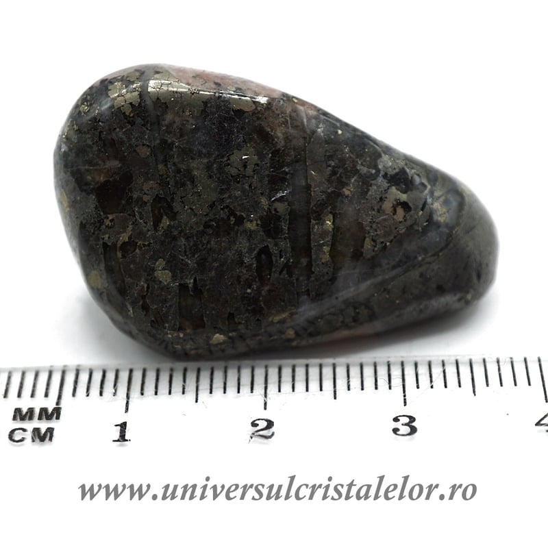 Triplit si Wagnerit in Pirita piatra rulata m3