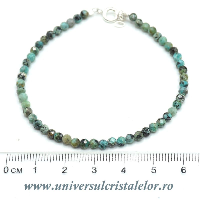 Bratara turcoaz rotund fatetat - 3,4 mm