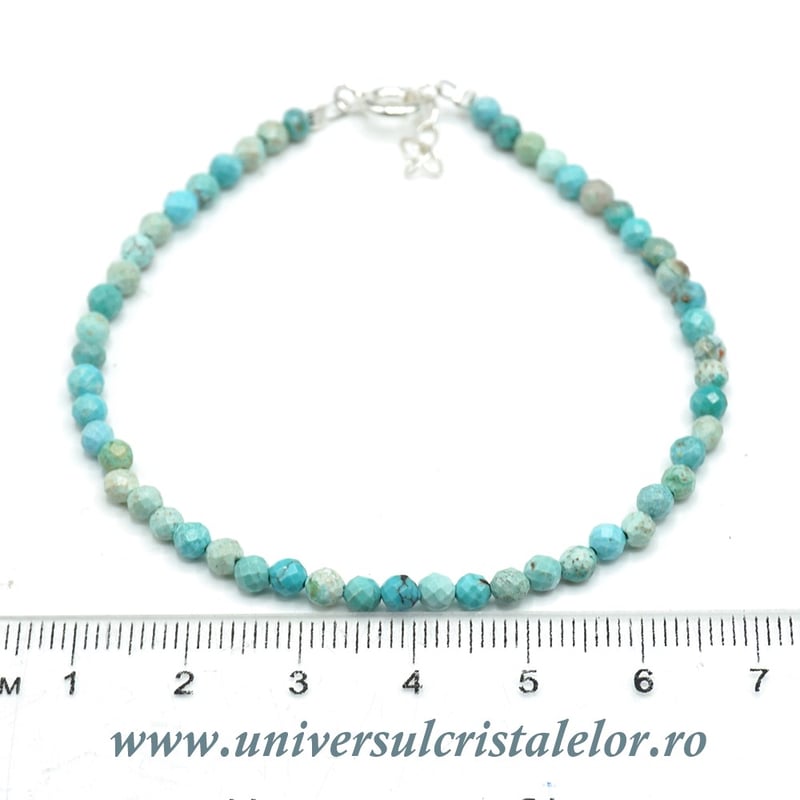 Bratara turcoaz rotund fatetat - 3,5mm