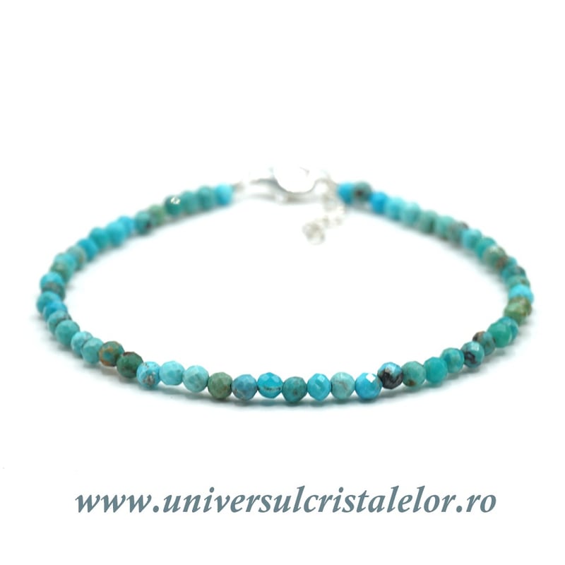 Bratara turcoaz rotund fatetat - 3mm