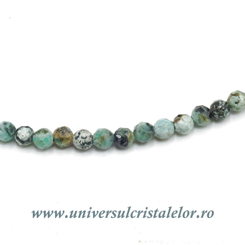 Colier turcoaz rotund fatetat- 3,4mm