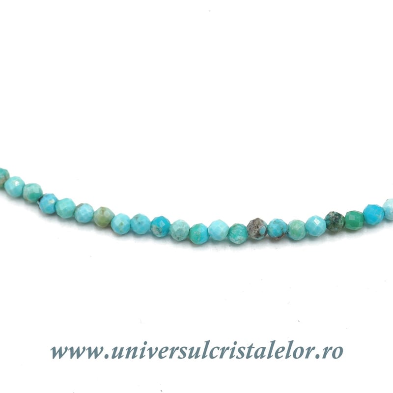 Colier turcoaz rotund fatetat - 2,5mm