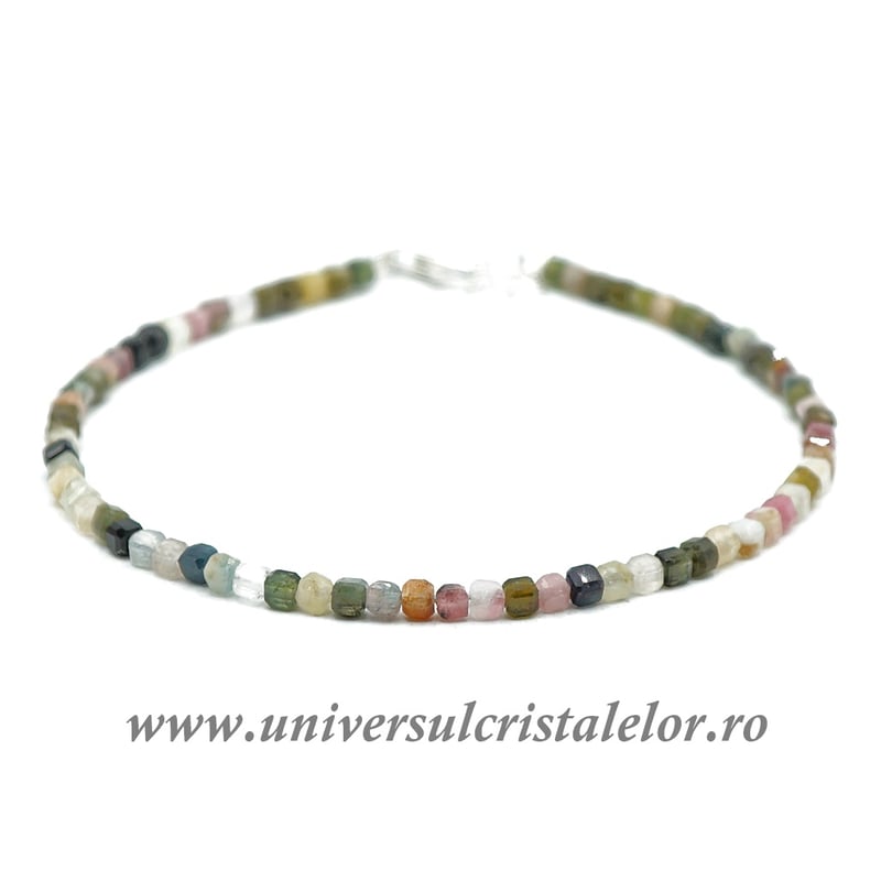Bratara turmalina multicolora cub fatetat - 2.6 mm