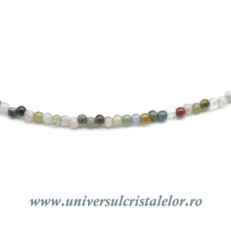 Colier turmalina multicolor rotund slefuit - 2mm