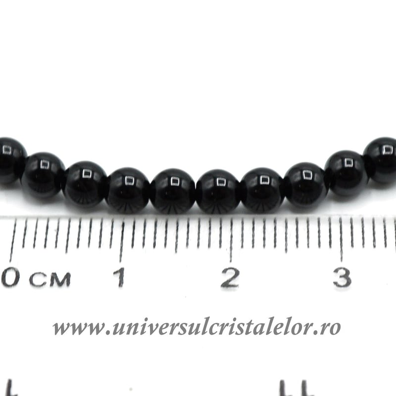 Bratara turmalina neagra rotund 4 mm - snur reglabil