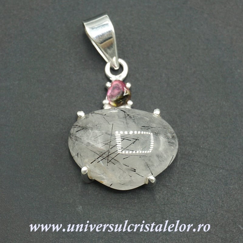 Pandantiv cuart cu turmalina