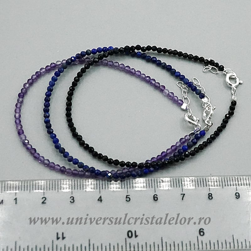 Set 3 Brățări – Turmalină Neagră, Ametist și Lapis Lazuli