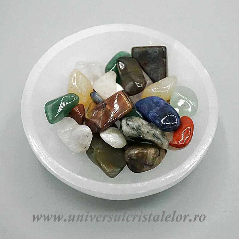 Bol selenit cu mixt pietre